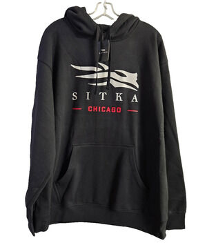 Sitka Gear Chicago Icon Hoodie Sz L Unisex Black NEW VHTF!